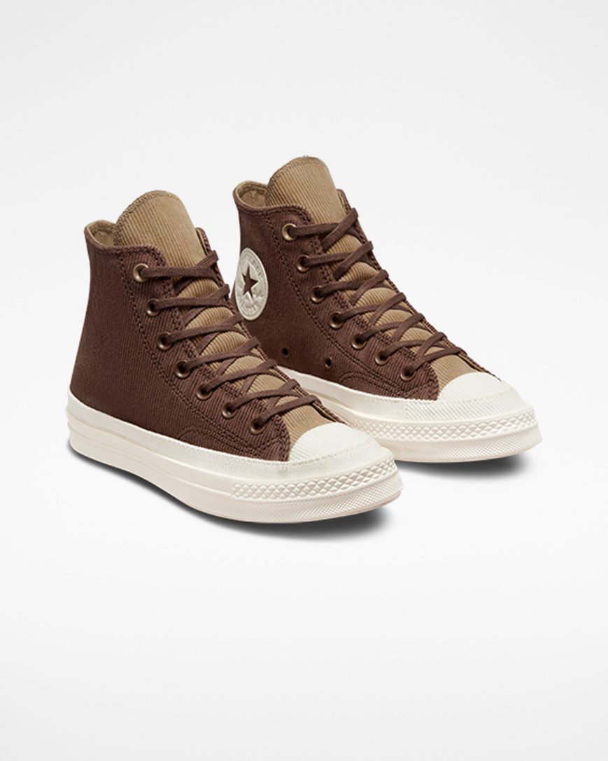 Tenisky Vysoke Converse Chuck 70 Stretch Corduroy Damske Hnede Hnedožltý | SK RNPKB0